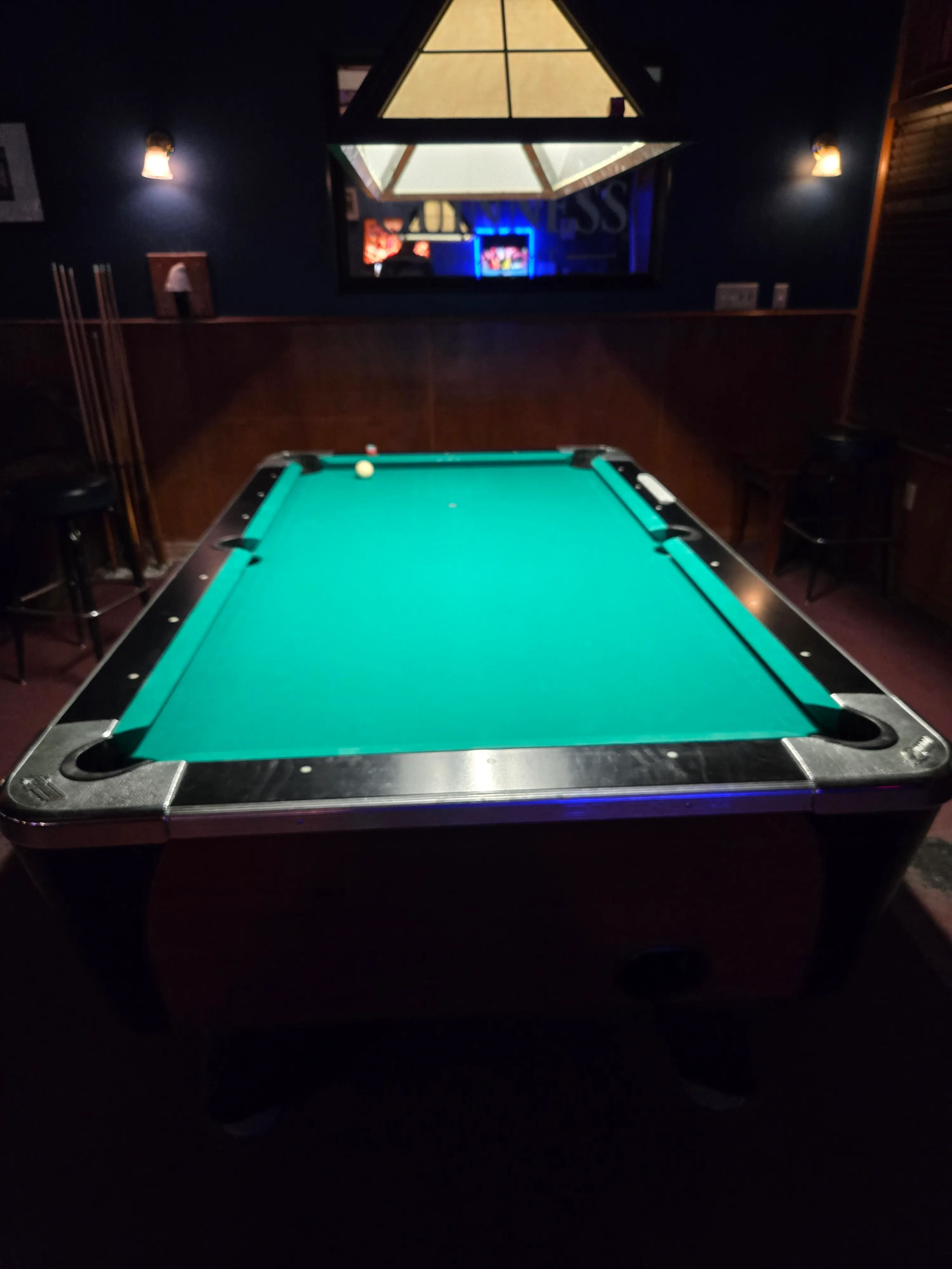 Pool table at Malone's Pub near Sundance Square